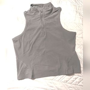 🍋Lululemon cropped mockneck half-zip (size 8, rhino grey)